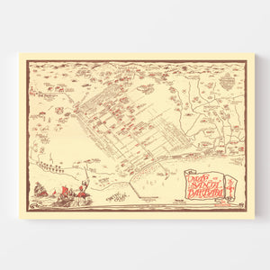 Vintage Map of Santa Barbara, California 1930