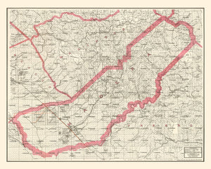 Vintage Map of Madera County, California 1914