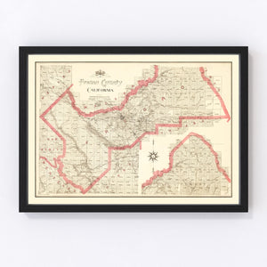 Vintage Map of Fresno County, California 1914