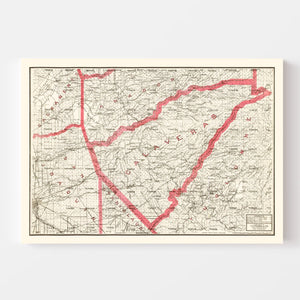 Vintage Map of Calaveras County, California 1914