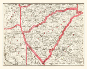 Vintage Map of Calaveras County, California 1914