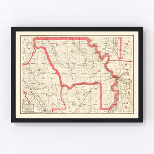 Vintage Map of Yolo County, California 1914