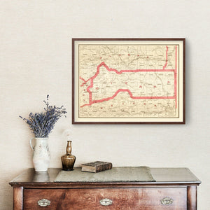 Vintage Map of Sierra County, California 1914