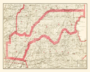 Vintage Map of Placer County, California 1914