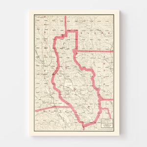 Vintage Map of Lake County, California 1914