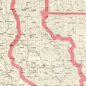 Vintage Map of Lake County, California 1914