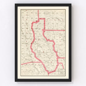 Vintage Map of Lake County, California 1914