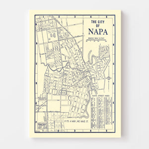 Vintage Map of Napa, California 1920