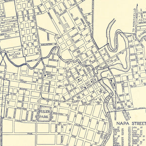 Vintage Map of Napa, California 1920