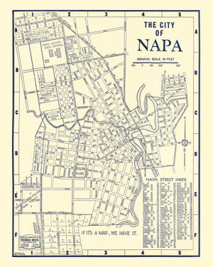 Vintage Map of Napa, California 1920