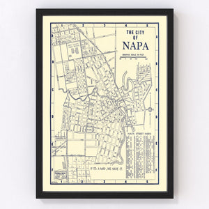 Vintage Map of Napa, California 1920