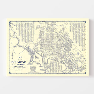Vintage Map of Richmond, California 1920