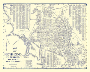 Vintage Map of Richmond, California 1920