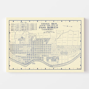 Vintage Map of Paso Robles, California 1920