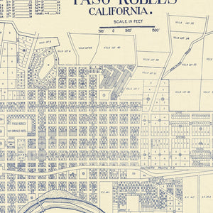 Vintage Map of Paso Robles, California 1920
