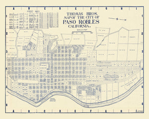 Vintage Map of Paso Robles, California 1920