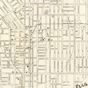 Vintage Map of Pasadena, California 1902