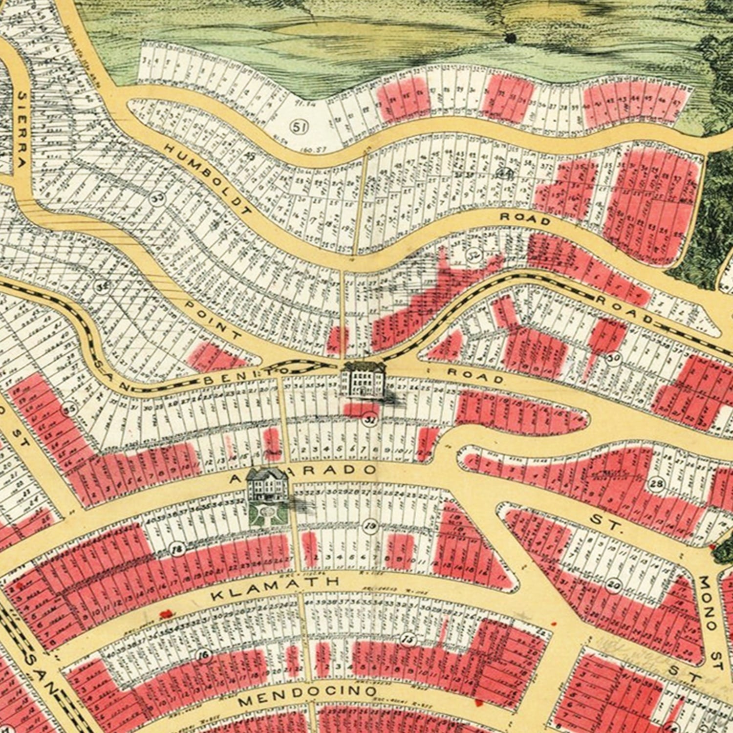 Vintage Map of Visitacion, California 1908