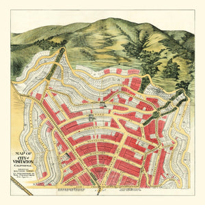 Vintage Map of Visitacion, California 1908