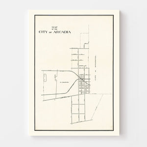 Vintage Map of Arcadia, California 1910