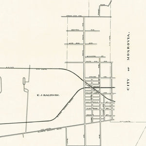 Vintage Map of Arcadia, California 1910
