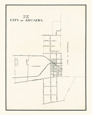 Vintage Map of Arcadia, California 1910