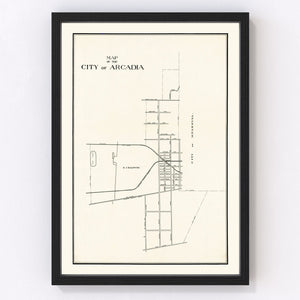 Vintage Map of Arcadia, California 1910