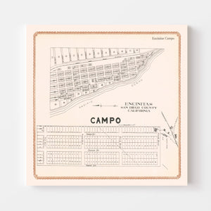 Vintage Map of Encinitas, California 1912