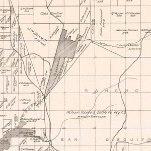 Vintage Map of Rancho Santa Fe, California 1912