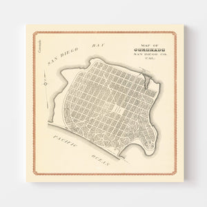 Vintage Map of Coronado, California 1912