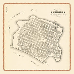 Vintage Map of Coronado, California 1912