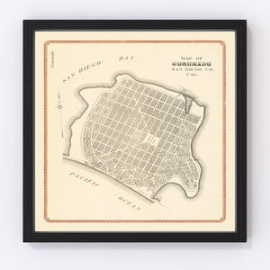 Vintage Map of Coronado, California 1912