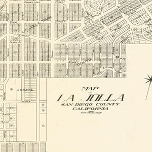 Vintage Map of La Jolla, California 1912