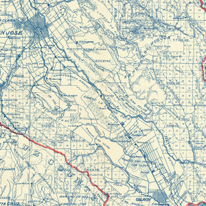 Vintage Map of Santa Clara County, California 1913