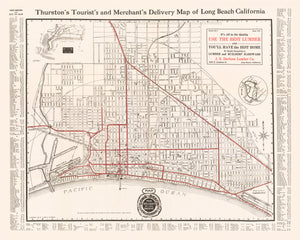 Vintage Map of Long Beach, California 1913