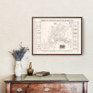 Vintage Map of Santa Cruz, California 1913