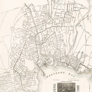 Vintage Map of Santa Cruz, California 1913