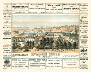 Vintage Map of Santa Cruz, California 1878