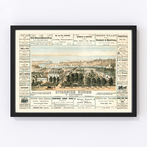 Vintage Map of Santa Cruz, California 1878