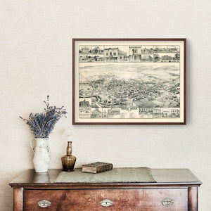 Vintage Map of Santa Rosa, California 1885