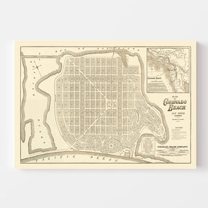 Vintage Map of Coronado Beach, California 1887