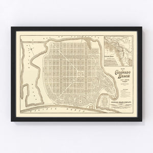 Vintage Map of Coronado Beach, California 1887