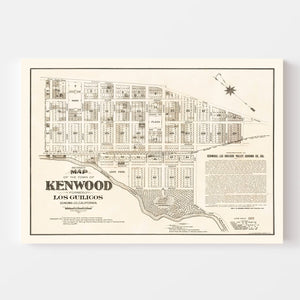 Vintage Map of Kenwood, California 1887
