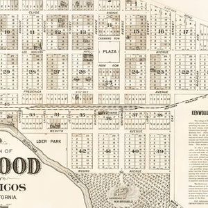 Vintage Map of Kenwood, California 1887
