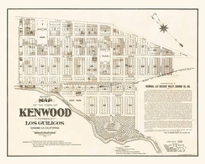 Vintage Map of Kenwood, California 1887