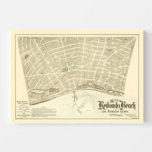 Vintage Map of Redondo Beach, California 1888