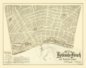 Vintage Map of Redondo Beach, California 1888
