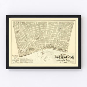 Vintage Map of Redondo Beach, California 1888
