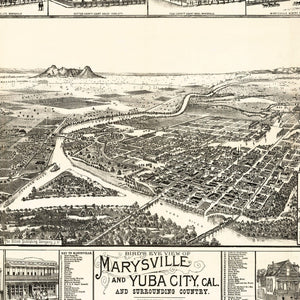Vintage Map of Yuba, California 1888