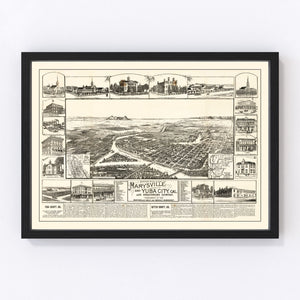 Vintage Map of Yuba, California 1888
